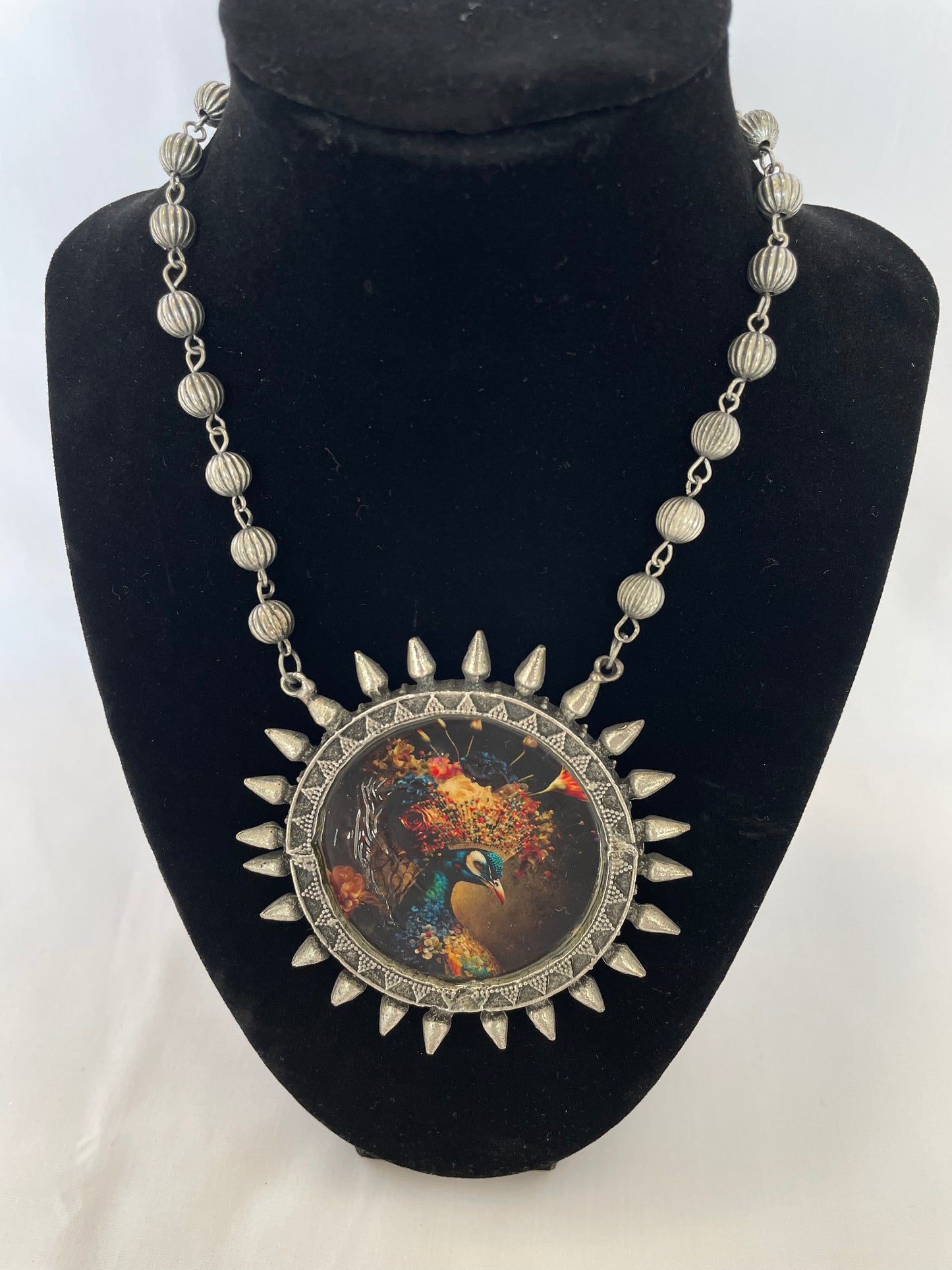 Peacock and Queen Necklace