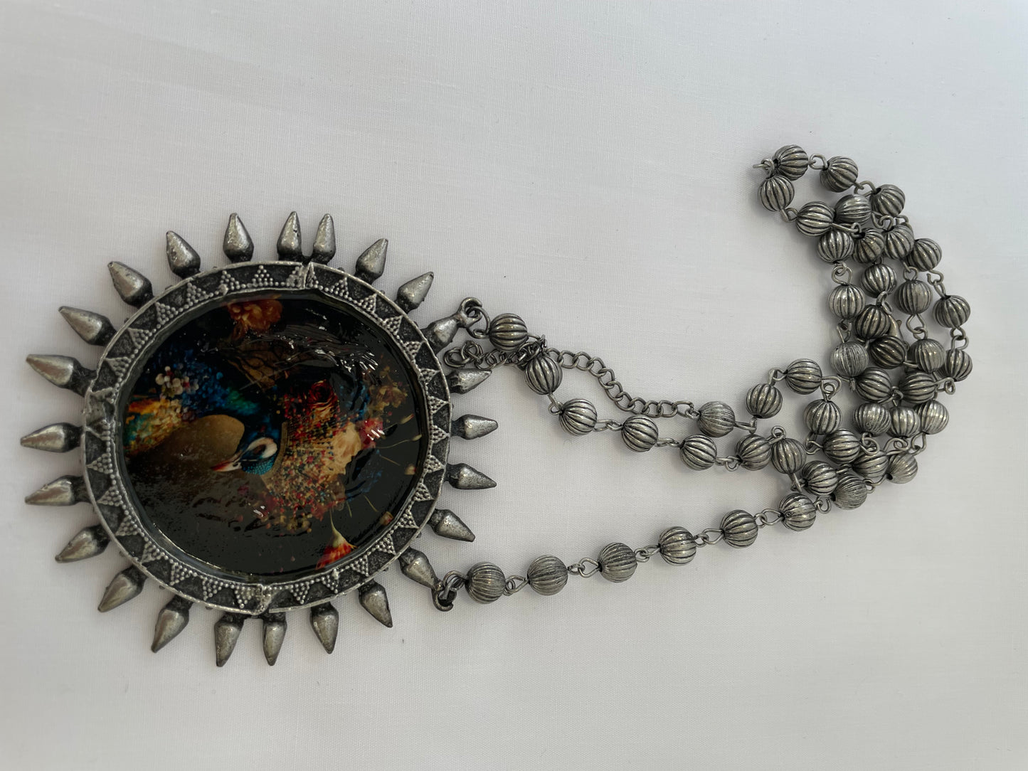 Peacock and Queen Necklace