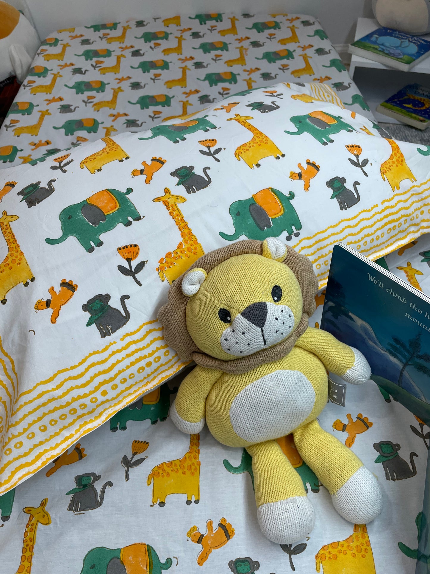 Jungle Friends Handblock Printed Cotton Bedsheet